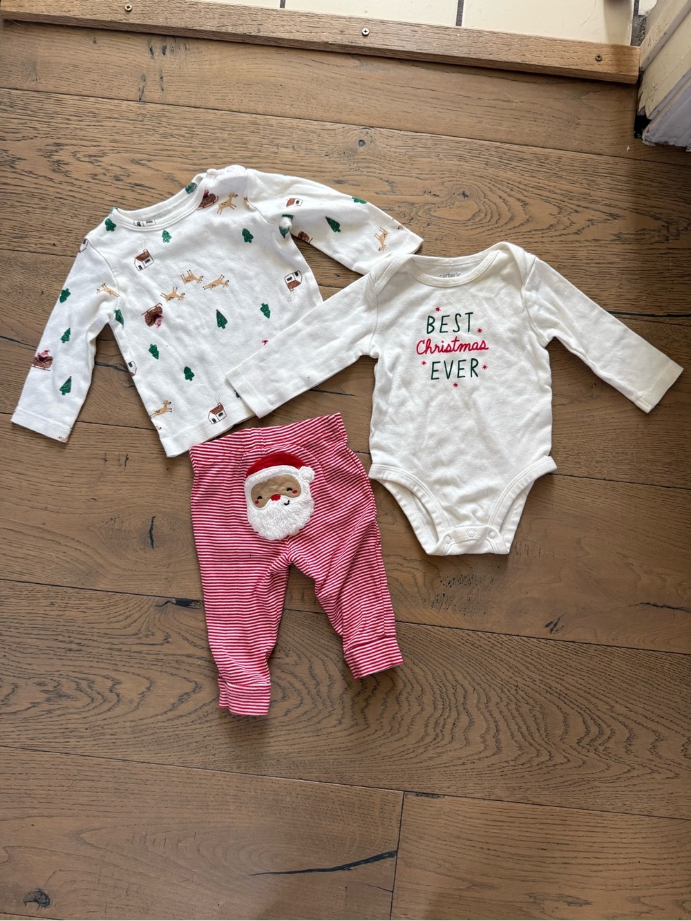 Carter’s Baby Christmas 3-Piece Outfit Set Santa Pants 3–6M
